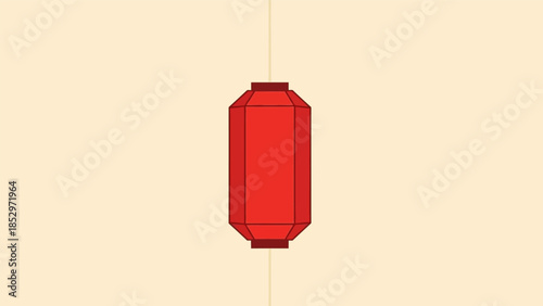 Red Chinese lantern, traditional decoration for Lunar New Year and other festive occasions.