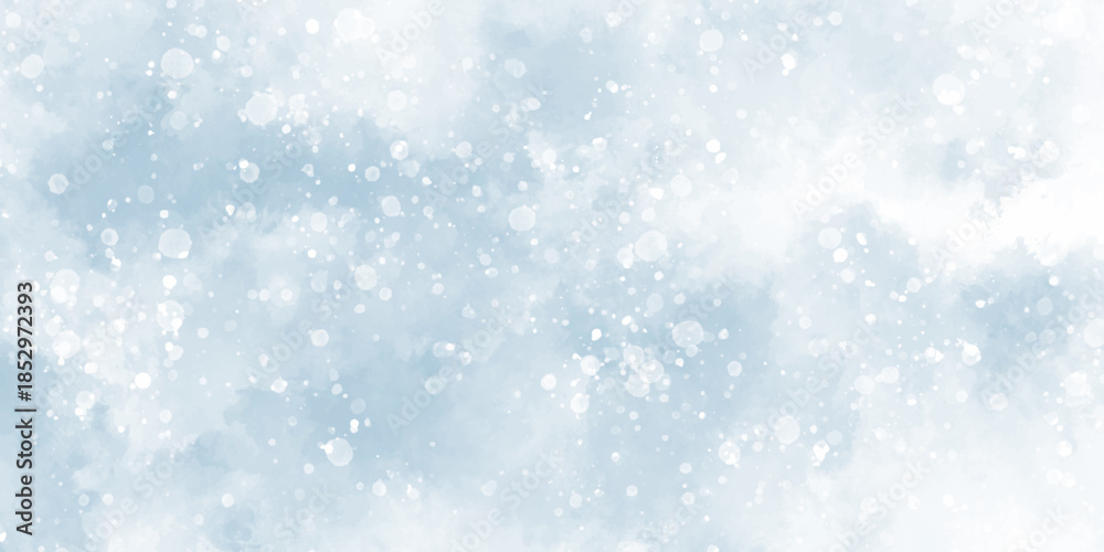 Obraz premium Abstract blue sky watercolor background. light blue bokeh glitter background on blurred texture. watercolor stain with hand paint pattern on blue splash with canvas. beautiful blue sky with cloud.