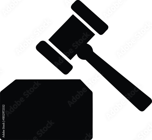 auction gavel vector silhouette icon