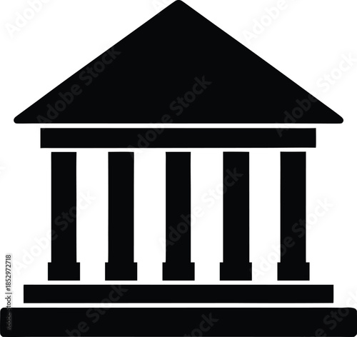 bank building silhouette vector icon