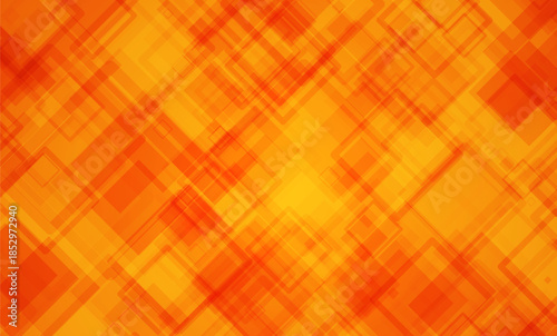 Abstract background composed of overlapping square shapes in warm orange and yellow tones, creating a layered geometric texture with dynamic depth.