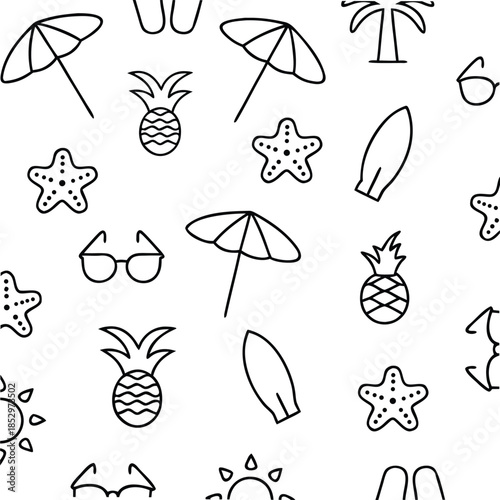 seamless summer tropical beach pattern
