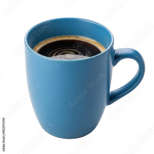 Wallpaper Mural Blue Coffee Mug with Swirling Black Coffee Torontodigital.ca