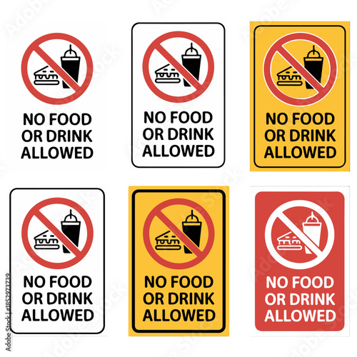 No food or drink allowed sign, No Food and Drink Prohibition Sign