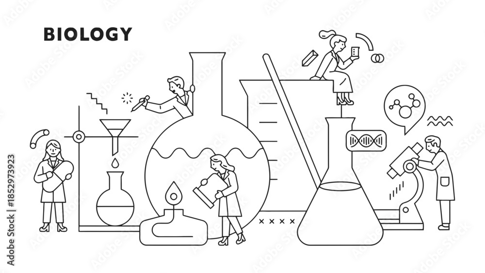 Obraz premium Scientists conduct experiments in a laboratory with scientific equipment.