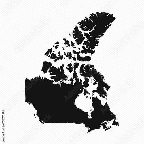 Black and White Canada Simple Map