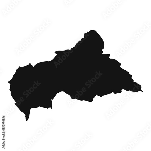 Black and White Central African Republic Simple Map