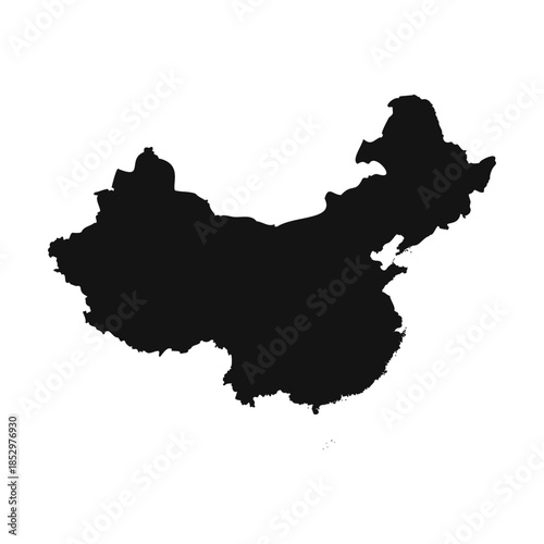 Black and White China Simple Map