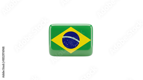 Free Download Brazil flag square badge - GFXLoad