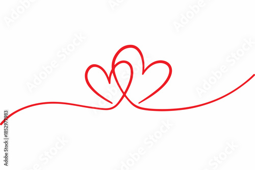 Minimal Heart Line Art – Romantic Love Continuous Outline Vector