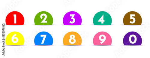 A collection of number points from 01 to 10 with colorful designs.