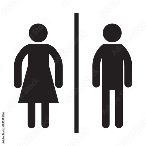Male and female toilet sign icon design vector