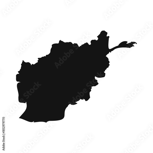 Black and White Afghanistan Simple Map