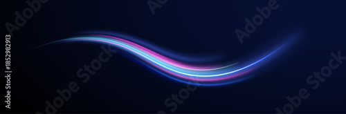Abstract Neon Light Streaks PNG