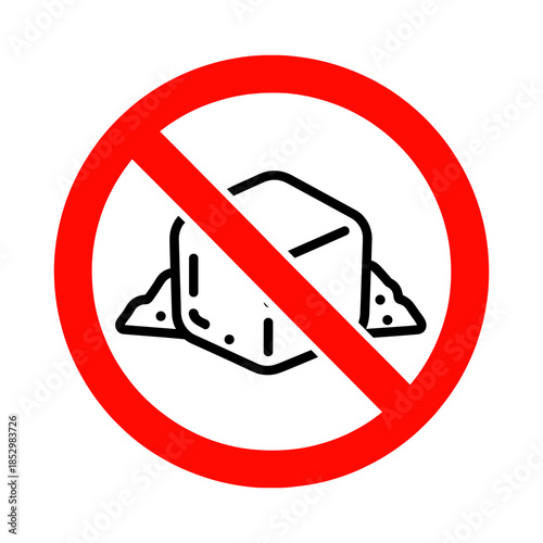 No sugar sign inside a red circle.