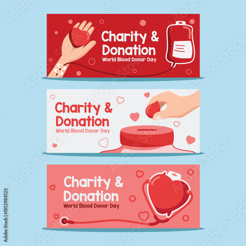 Blood Donation Healthcare Concept Vector for World Blood Donor Day Campaign	