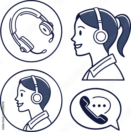 Finance line icons set. Money payments elements outline icons collection.