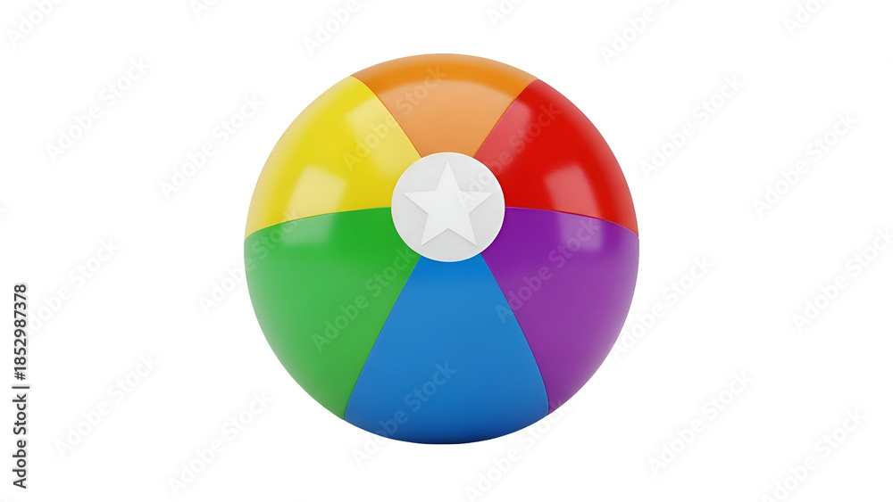 Fototapeta premium Colorful beach ball with star design