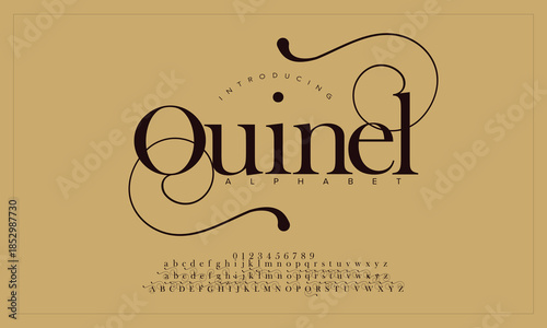 Elegant alphabet letters font logo. Typography luxury classic lettering serif fonts decorative wedding vintage retro logos, design for fashion,beauty shop and brand .vector illustration