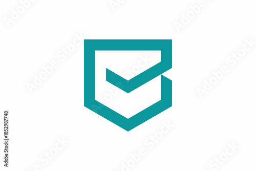 Letter B Shield Check Mark Logo 