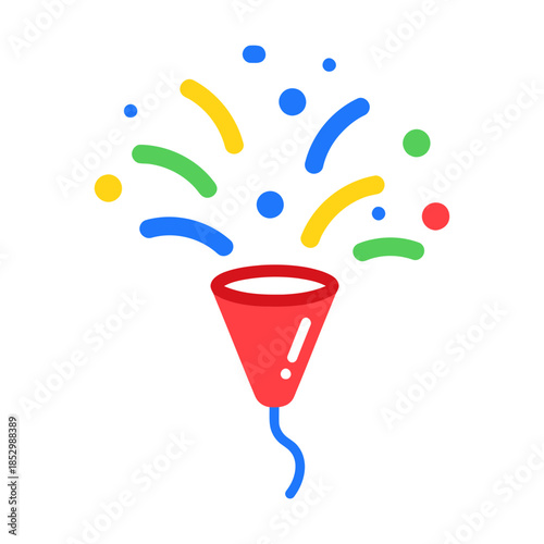 Colorful Confetti Bursts from a Festive Party Popper Spreading Joy
