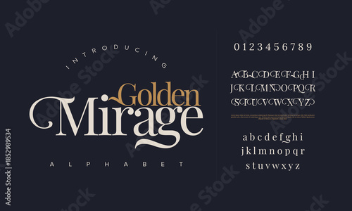 Minimal luxury font logo alphabet. Typography beauty fashion elegant fonts for logo, brand etc. Typography typeface uppercase lowercase and number.