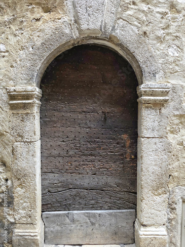 Old door detail in saint paul de vence Medieval village in provence france