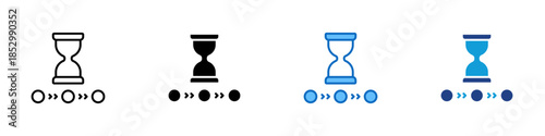 Time Process Multiple Style Icon Design Vector - Hourglass with steps representing time management and staged progress