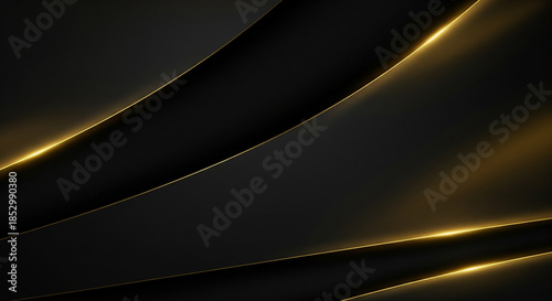Dark Luxury Holiday Abstract Background with Golden Highlights and Dramatic Lighting