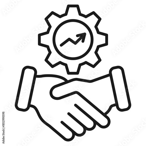 Partnership Outline Icon Vector Illustration