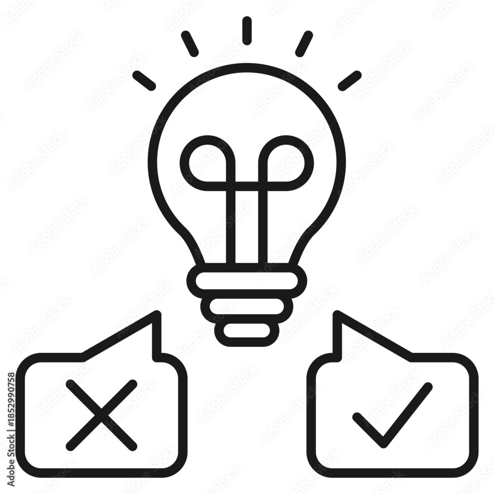 Fototapeta premium Feasibility Outline Icon Vector Illustration