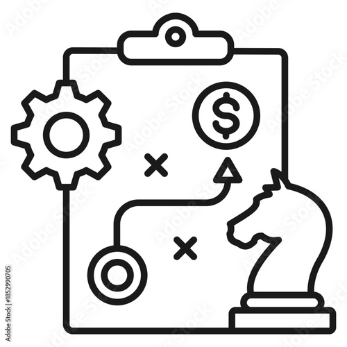 black and white business strategy plan clip art preview