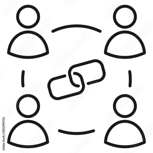 Networking Outline Icon Vector Illustration