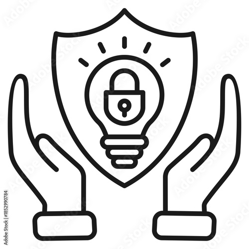 Intellectual Property Outline Icon Vector Illustration