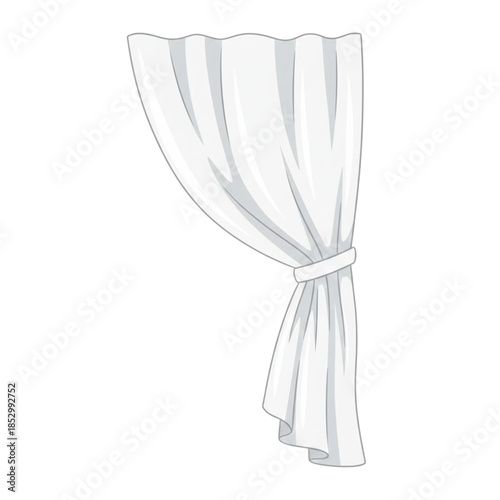 Elegant white curtain drape
