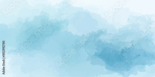 Dreamy pastel watercolor background with soft flowing washes in blue, lavender, and coral,clouds in gentle hues, perfect for creative and calming designs.