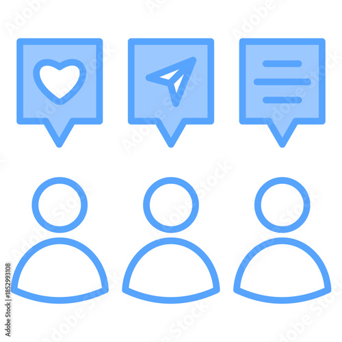 Audience Blue Icon Vector Illustration