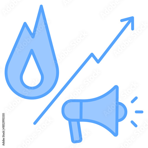 Tranding Blue Icon Vector Illustration