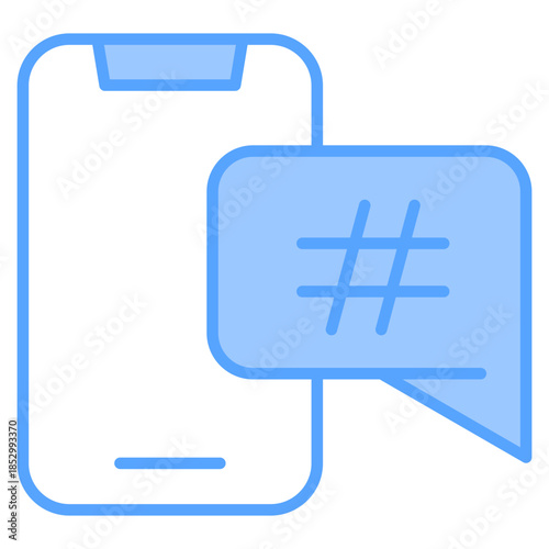 Hashtag Blue Icon Vector Illustration