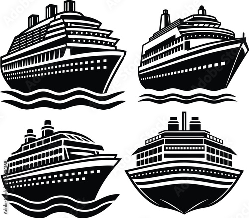 vector illustration of a cruise ship