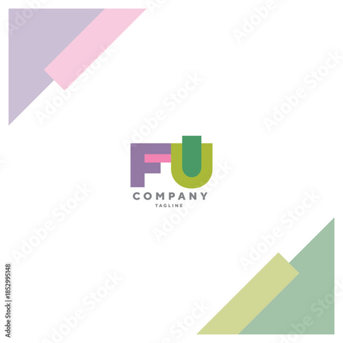 Letters FU  Colourful Joint logo icon vector template.