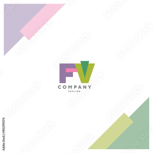 Letters FV  Colourful Joint logo icon vector template.