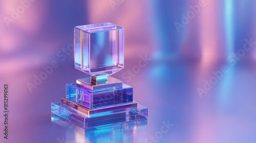 Abstract crystal cube structure