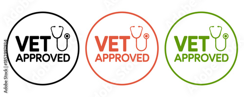 Vet approved badge set , Vet approved stamp set, Vet approved logo set