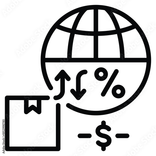 Customs Duty Icon Line Vector Illustration