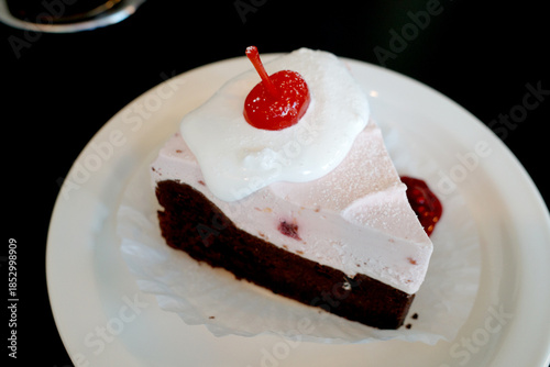 cherry cake korea cafe dessert sweets plate
