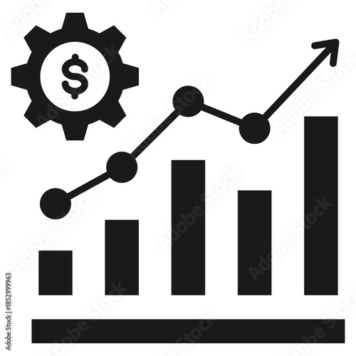 Economic Trends Glyph Icon Vector Illustration