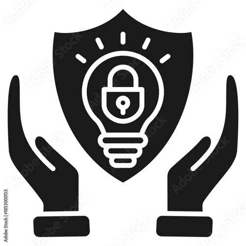 Intellectual Property Glyph Icon Vector Illustration