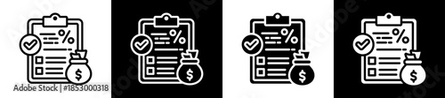 Loan Eligibility Icon Set In Black And White Filled Style Collection