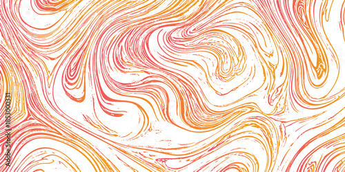 Vibrant Orange & White Abstract Marble Texture With Dynamic Fluid Liquid Swirl Background for Modern Branding, Web Design & Creative Print Media Featuring Energetic High-Contrast Ink Wash Curves